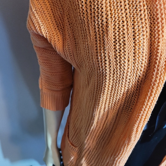 Chico's orange knit sweater 2 - Picture 2 of 4